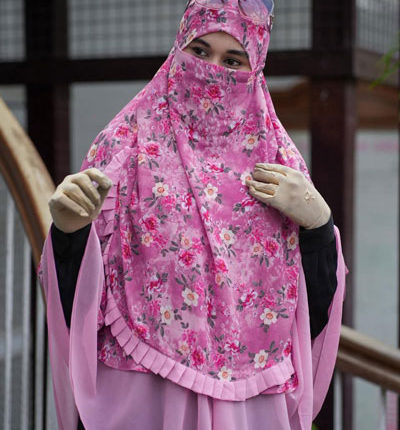 জর্জেট টু-পার্ট হিজাব – Soft Georgette Two Part Hijab with Niqab