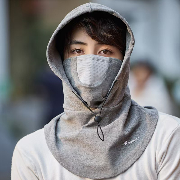balaclava Windproof Full Face Mask Gray – Outdoor Sports Riding Hat, Breathable Warm Soft Fabric 360 Degree Face Cover