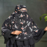 জর্জেট টু-পার্ট হিজাব – Soft Georgette Two Part Hijab with Niqab (Black)