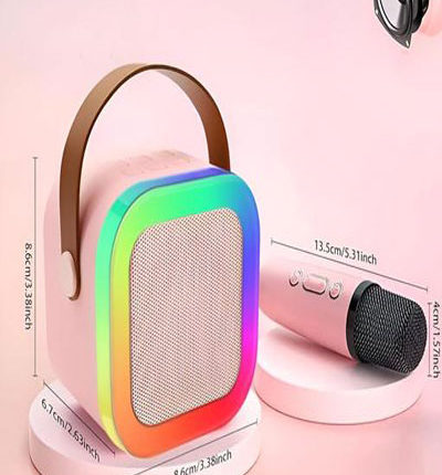 Portable Karaoke Speaker with Wireless Microphone – Bluetooth Rechargeable Sound System