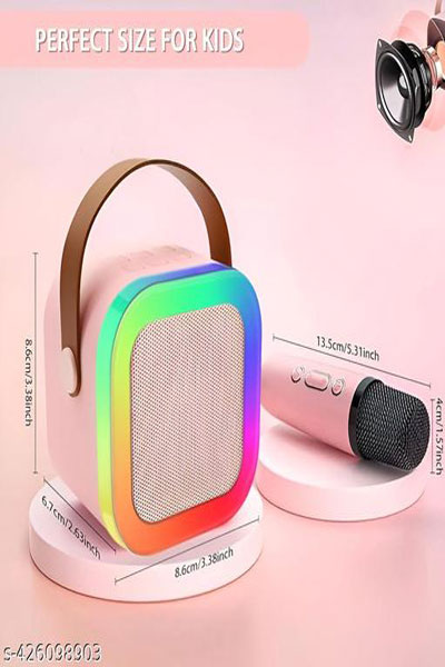 Portable Karaoke Speaker with Wireless Microphone – Bluetooth Rechargeable Sound System