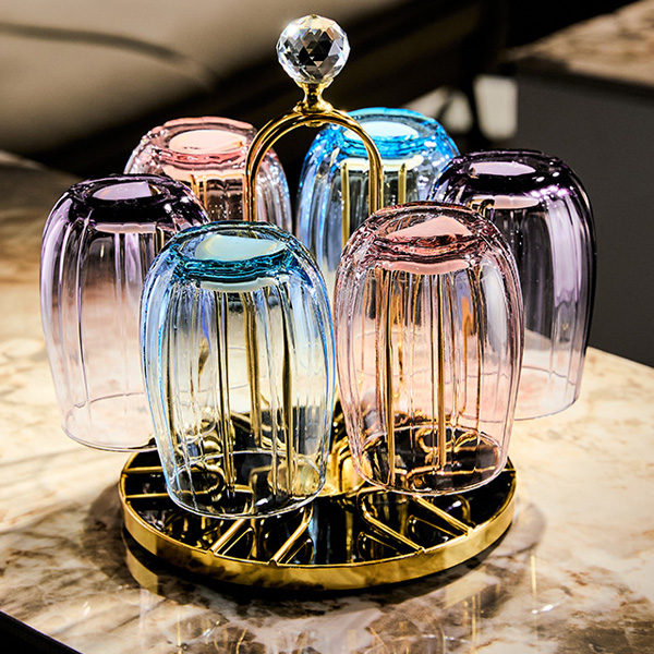 360 degree rotating 6 cup mug holder stand