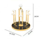 Rotating Mug Holder Stand | 6-Glass Stainless Steel Drying Rack - Image 5
