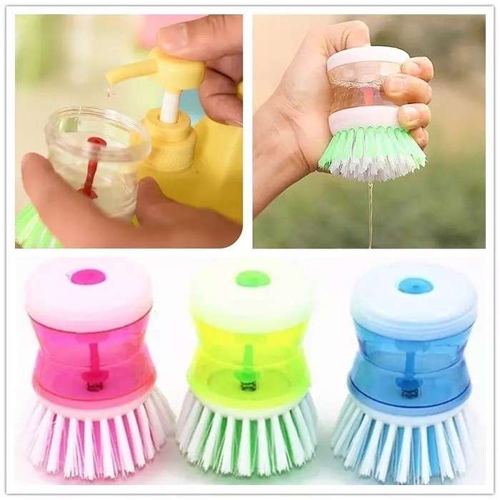 Liquid Dish Washing Brush with Soap Dispenser