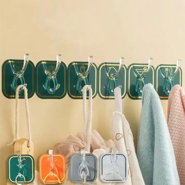 Self Adhesive Multi-purpose Wall Hooks 6pcs